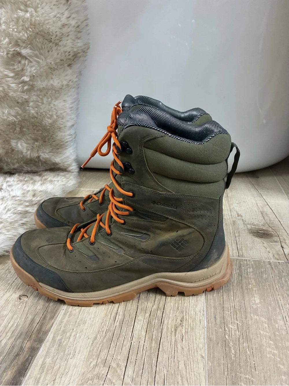 Columbia Omni-Grip Waterproof Hunting Hiking Boots Men’s Size 15 Olive Orange